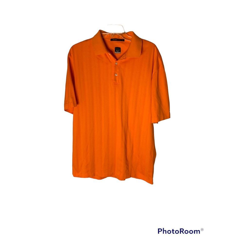 NIKE Tiger Woods Collection Dri-Fit Golf Polo Bright‎ Orange Size Large